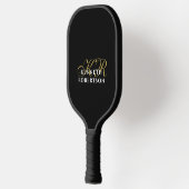 Monogram Minimalist Black Gold White Elegant Men  Pickleball Schläger (Links)