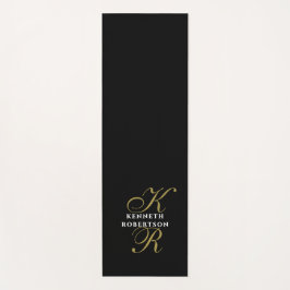 Monogram Minimalist Black Gold White Elegant Men Yogamatte
