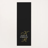 Monogram Minimalist Black Gold White Elegant Men Yogamatte (Rückseite)