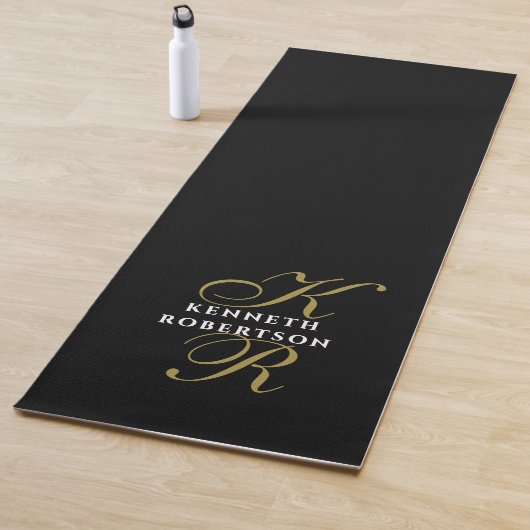 Monogram Minimalist Black Gold White Elegant Men Yogamatte (Beispiel)