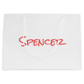 Monogram minimalist custom name große geschenktüte (Vorderseite)