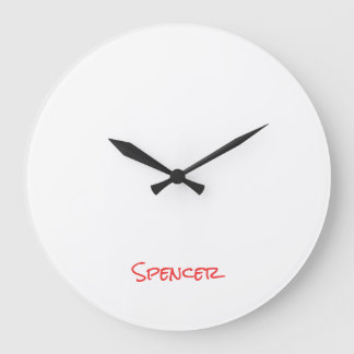 Monogram minimalist custom name große wanduhr