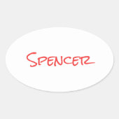 Monogram minimalist custom name  ovaler aufkleber (Vorderseite)