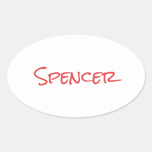 Monogram minimalist custom name  ovaler aufkleber (Vorderseite)