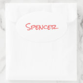 Monogram minimalist custom name  ovaler aufkleber (Tasche)