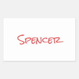 Monogram minimalist custom name  rechteckiger aufkleber