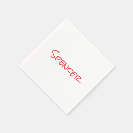 Monogram minimalist custom name  serviette (Ecke)