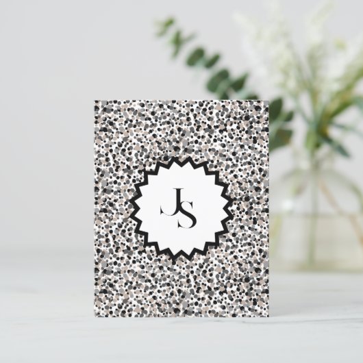 Monogram Minimalist Grey Black Beige Texture. (Stehend Vorderseite)