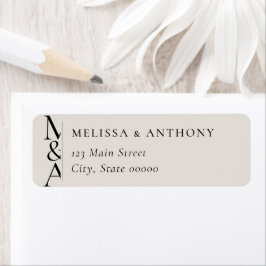 Monogram Minimalist Ivory Wedding Return Address
