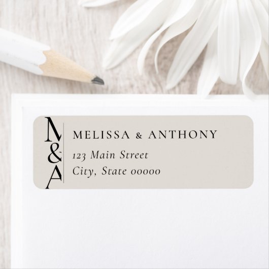 Monogram Minimalist Ivory Wedding Return Address (Insitu)
