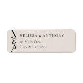 Monogram Minimalist Ivory Wedding Return Address (Vorne)