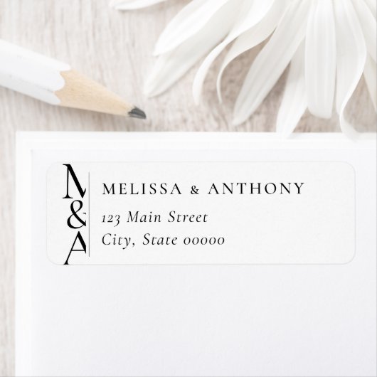 Monogram Minimalist Modern Wedding Return Address (Insitu)