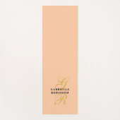 Monogram Minimalist Peach Gold Black Stylish Chic Yogamatte (Vorderseite)