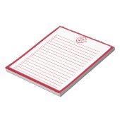 Monogram Minimalist Red Name To Do List Notizblock (Rotiert)
