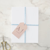 Monogram Minimalist Warm Pink & Mauve Wedding Geschenkanhänger (Mit Garn)