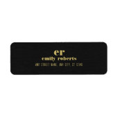 Monogram Minimalistic Black Linen Gold Typografie (Vorne)