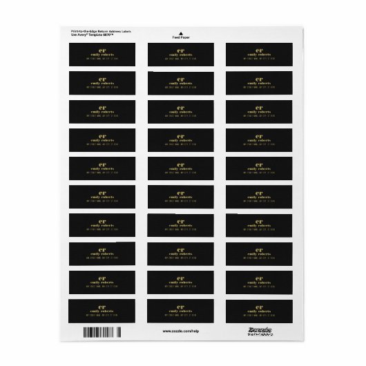 Monogram Minimalistic Black Linen Gold Typografie (Vorne)