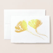 Monogram Minimalistisch Botanical lWedding Einladu Folienkarte (Rückseite mit Umschlag)