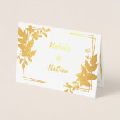 Monogram Minimalistisch Botanical lWedding Einladu Folienkarte (Vorderseite)