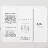 Monogram Minimalistisch Business Trifold Broschüre (Vorne/Hinten)