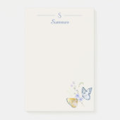 Monogram Minimalistisch Butterfly Botanische Hütte Post-it Klebezettel (Vorderseite)