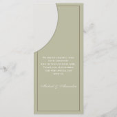 Monogram Minimalistisch Japandi Wedding Menu Menükarte (Rückseite)