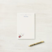 Monogram Minimalistisch Ladybug Botanische Hütte Post-it Klebezettel (Auf Schreibtisch)