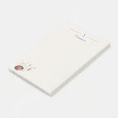 Monogram Minimalistisch Ladybug Botanische Hütte Post-it Klebezettel (angewinkelt)