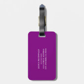 Monogram Minimalistisch Modern Lila Gepäckanhänger (Rückseite vertikal)