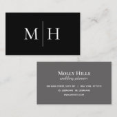 Monogram, Minimalistisch Modern Line Initial Monog Visitenkarte (Vorne/Hinten)