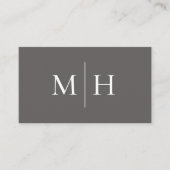 Monogram Minimalistisch Modern Line Initials Gray Visitenkarte (Vorderseite)