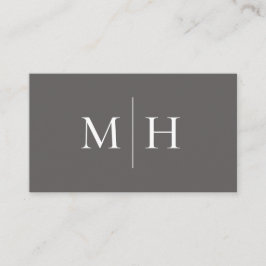 Monogram Minimalistisch Modern Line Initials Gray Visitenkarte