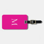 Monogram Minimalistisch Modern Magenta Gepäckanhänger (Vorderseite horizontal)