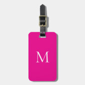 Monogram Minimalistisch Modern Magenta Gepäckanhänger (Vorderseite vertikal)