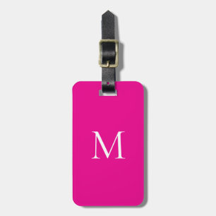 Monogram Minimalistisch Modern Magenta Gepäckanhänger