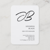 Monogram Minimalistisch Modern Schlicht White Visitenkarte (Vorderseite)