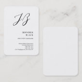 Monogram Minimalistisch Modern Schlicht White Visitenkarte (Vorne/Hinten)