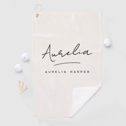 Monogram Minimalistisch Modern Script Feminine Gir Golfhandtuch (Insitu)