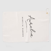 Monogram Minimalistisch Modern Script Feminine Gir Golfhandtuch (Horizontal)