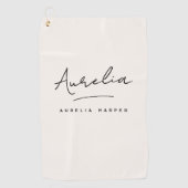 Monogram Minimalistisch Modern Script Feminine Gir Golfhandtuch (Vorderseite)