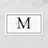 Monogram Minimalistisch Modern White Visitenkarte (Vorderseite)