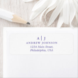 Monogram Minimalistisch Periwinkle-Rücksendeadress