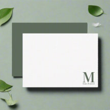 Monogram Minimalistisch Sage Green Script