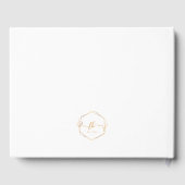 Monogram Minimalistisch Simple Gold and White Wedd Gästebuch (Rückseite)
