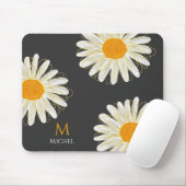 Monogram Minimalistisch Watercolol Chamomiles Mousepad (Mit Mouse)