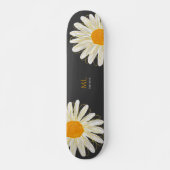 Monogram Minimalistisch Watercolol Chamomiles Skateboard (Vorne)