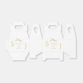 Monogram Minimalistisch White and Gold Moderne Hoc Geschenkschachtel (Ungefaltet)