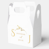 Monogram Minimalistisch White and Gold Moderne Hoc Geschenkschachtel (Geöffnet)