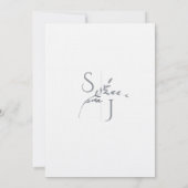 Monogram Minimalistisch White & Silver Moderne Hoc Einladung (Rückseite)