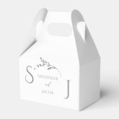 Monogram Minimalistisch White & Silver Moderne Hoc Geschenkschachtel (Rückseite)